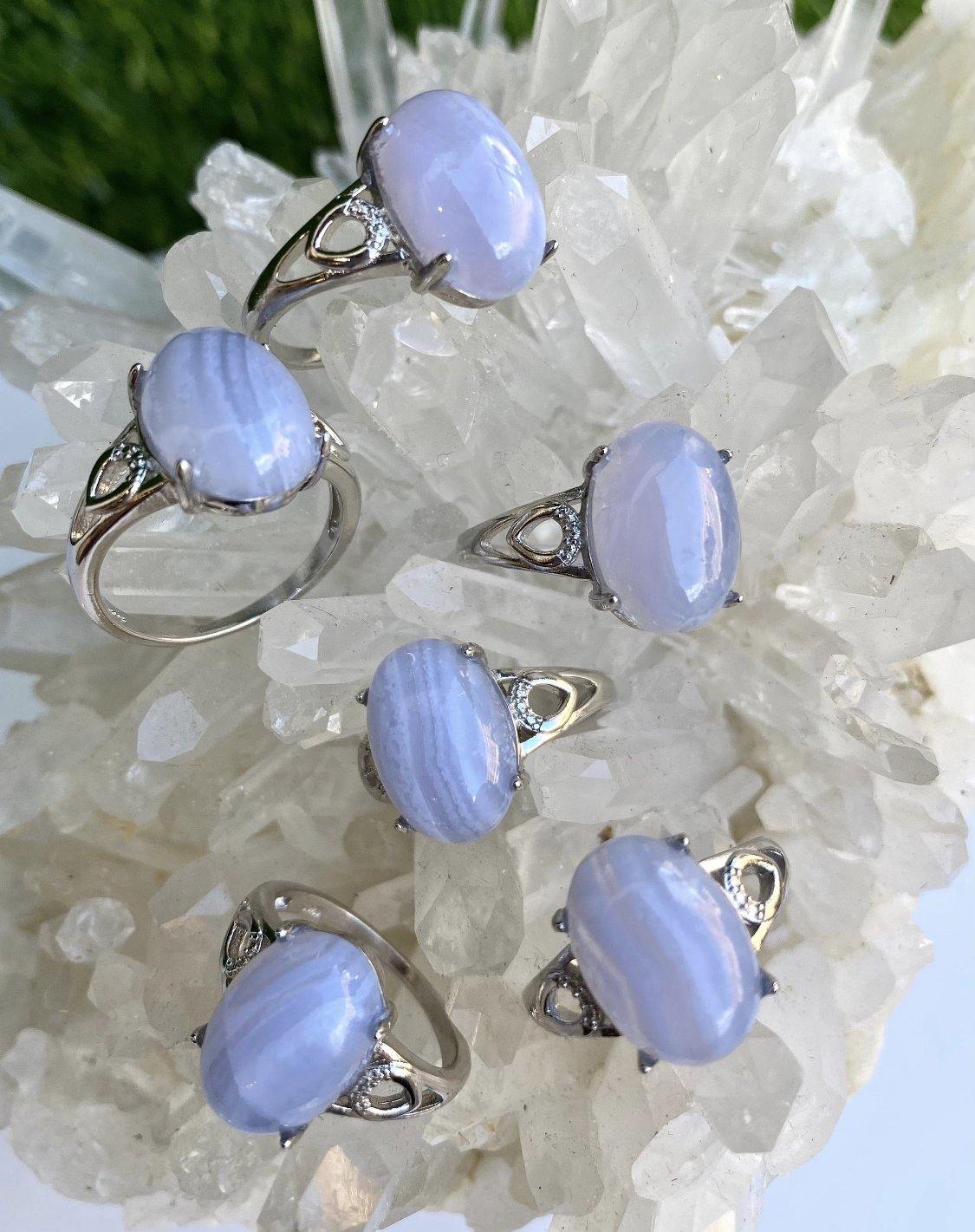 Blue Lace Agate Vibes Rings - astrOGvibes