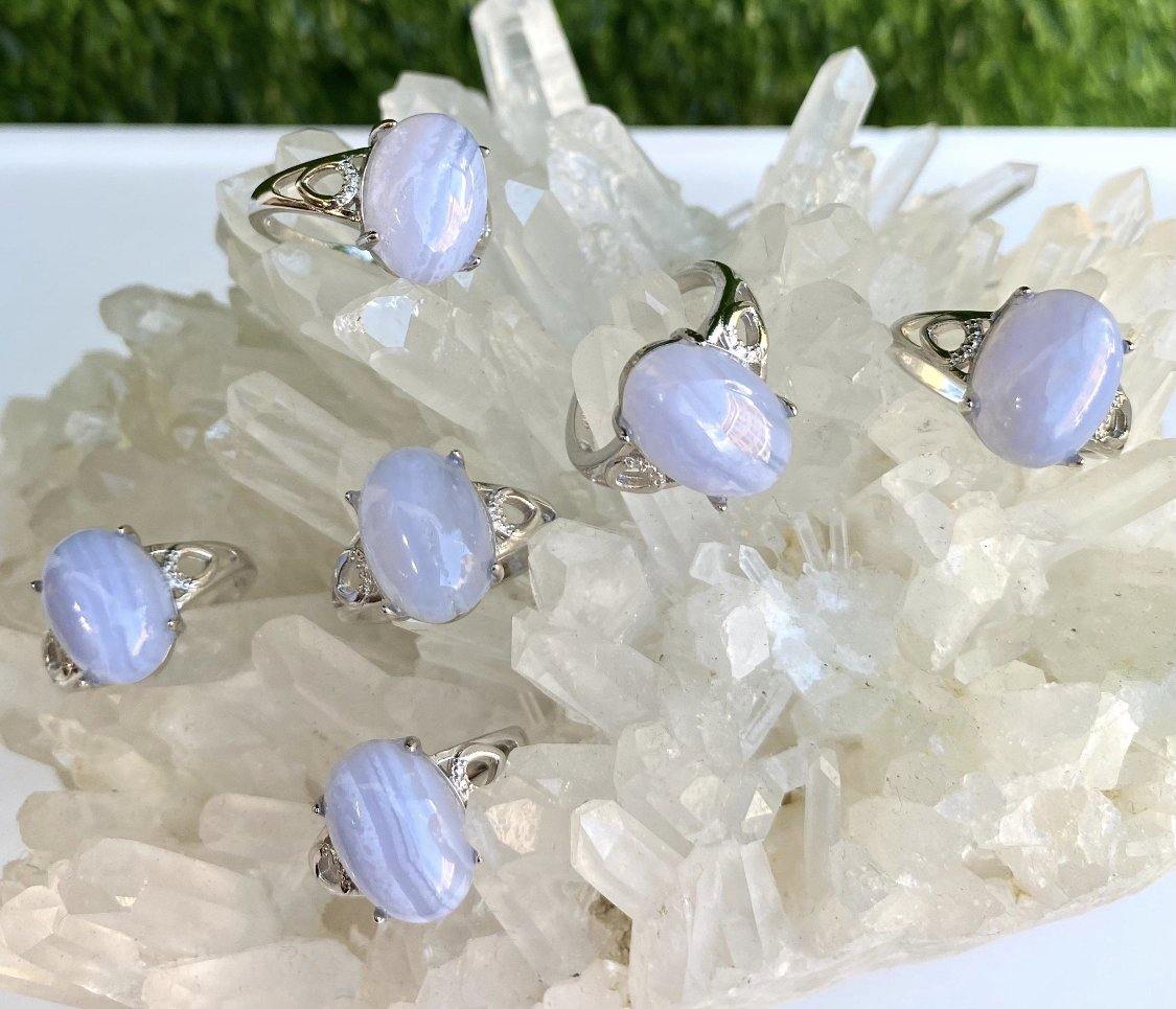 Blue Lace Agate Vibes Rings - astrOGvibes