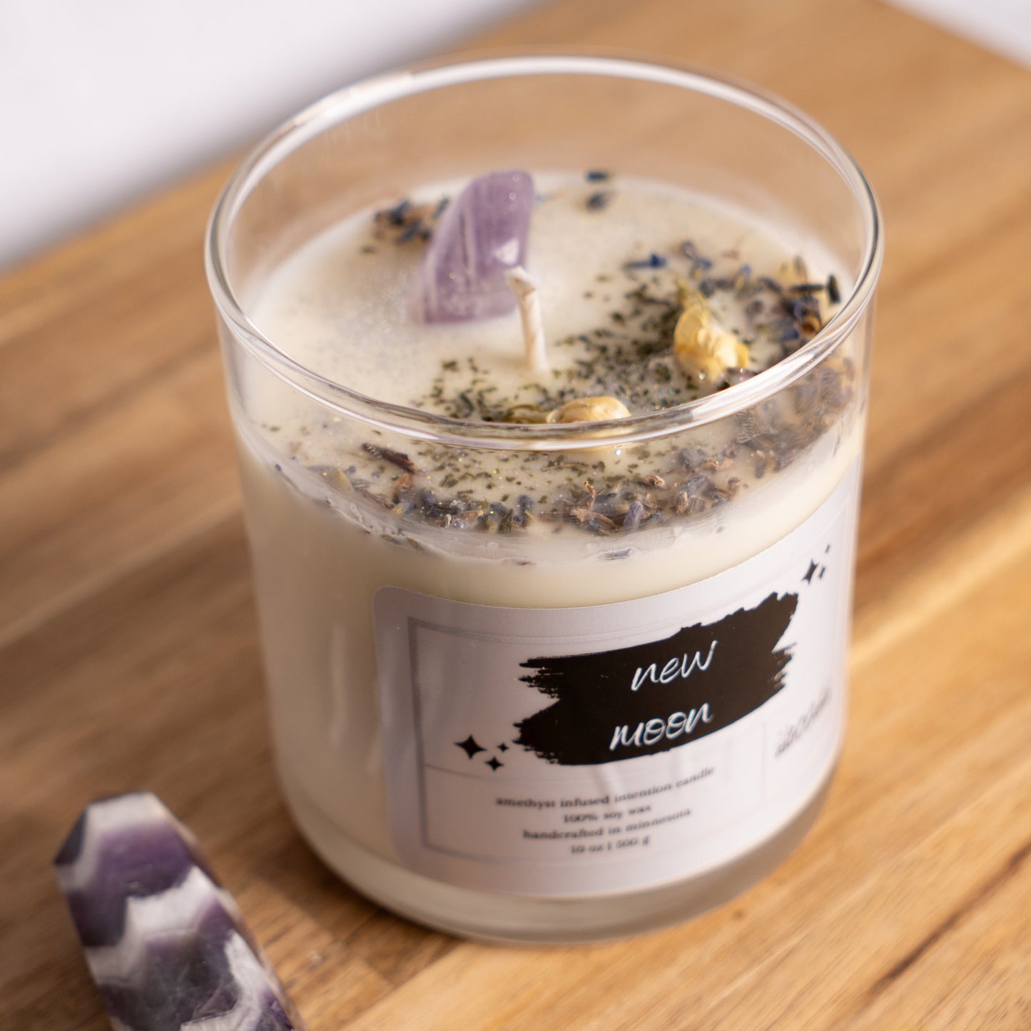 New Moon intention candle